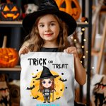 Spersonalizowana płócienna torba wielokrotnego użytku z imieniem i nazwiskiem na Halloween dla chłopców i dziewczynek