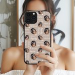Coque photo personnalisée multicolore pour iPhone avec nom Anniversaire Noël Drôle de cadeau pour famille Ami