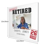 Gepersonaliseerd Officieel Gepensioneerd Foto Canvas Schilderij met Naam en Jaar Muurdecoratie Afscheidscadeau voor Collega Gepensioneerde