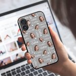 Coque photo personnalisée multicolore pour iPhone avec nom Anniversaire Noël Drôle de cadeau pour famille Ami