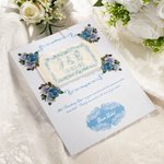 Gepersonaliseerd Iets Blauw Geborduurd Ranken Bruidsjurk Label met Initiaal en Datum Bruiloft Cadeau voor Bruid