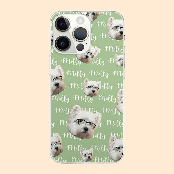 Personalizada Divertida Cara de Gato Perro Mascota Nombre Funda de Teléfono para iPhone Cumpleaños Navidad Regalo para Amante de Mascotas Propietario