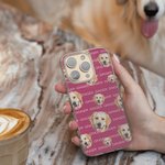 Personalizada Divertida Cara de Gato Perro Mascota Nombre Funda de Teléfono para iPhone Cumpleaños Navidad Regalo para Amante de Mascotas Propietario