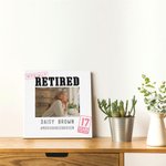 Gepersonaliseerd Officieel Gepensioneerd Foto Canvas Schilderij met Naam en Jaar Muurdecoratie Afscheidscadeau voor Collega Gepensioneerde