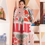 Spersonalizowany koc Boho Retro Floral Soft Throw Blanket z imieniem Shadow Home Decor Urodzinowy prezent świąteczny dla dziewczynek i kobiet