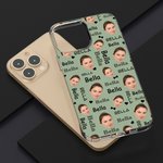 Coque photo personnalisée multicolore pour iPhone avec nom Anniversaire Noël Drôle de cadeau pour famille Ami