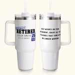 Gepersonaliseerde Official Retired 40oz Geïsoleerde Tumbler met Naam Jaar en Rietje Dagelijks Gebruik Leuk Afscheidscadeau voor Coworker Gepensioneerd