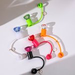 Personalisierte Multicolor Diamond Straw Cover Topper mit Initial Charm Zubehör für Stanley Becher Geburtstag Party Favors Geschenk für Frauen