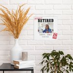 Gepersonaliseerd Officieel Gepensioneerd Foto Canvas Schilderij met Naam en Jaar Muurdecoratie Afscheidscadeau voor Collega Gepensioneerde