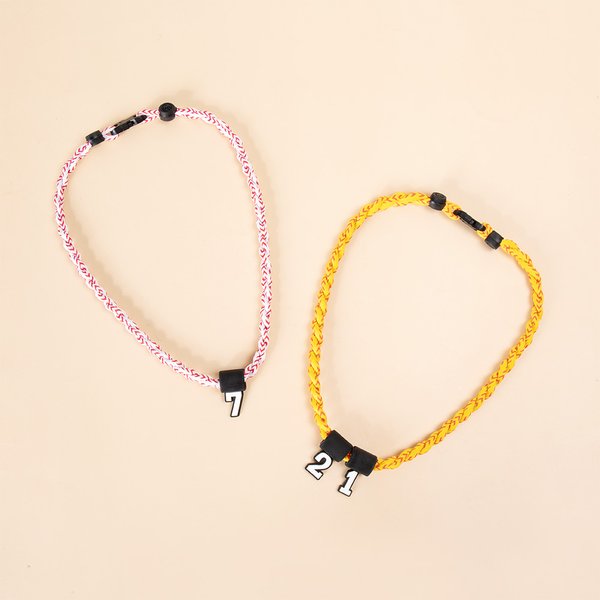 Personalised Sewn Twist Necklace with Number Birthday Gift for Baseball Softball Lover