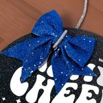 Personalized In My Cheer Era Glitter Bow Basswood Pin Holder Wall Hanging with Name Team Accessory Gift for Cheerleader Coach