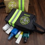 Sac de Toilettes Sac de Rasage Sac de Voyage Personnalisé avec Nom Cadeau d'Anniversaire Saint-Valentin pour Homme Pompier