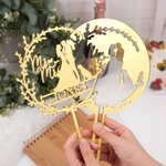 Chien, chat, marié, mariée Silhouette de gâteau avec nom Décoration de cérémonie de mariage Cadeau pour la famille et les amis
