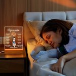 Personalised You Are Beautiful Acrylic LED Night Light with Wooden Base with Birth Flower Christian Christmas Gift for Christian Women
