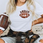 Personalised In My Football Mom Era Crew Neck Shirt Sweatshirt with Name and Number Multicolour Available Birthday Game Day Gift for Mom