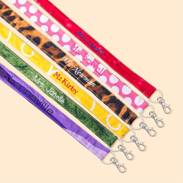 Henkilökohtainen monivärinen ID-kortti Lanyard kirjailtu vaakasuora nimi Office Staff tarvikkeet arvostus lahja opettaja Sairaanhoitaja