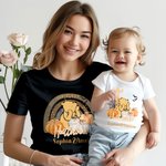 Personalized Cute Bear First Halloween 100% Cotton Baby Bodysuit T-shirt Matching Outfit Set with Name Halloween Gift for New Mom Baby