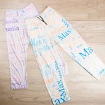 Personalisierte Wort Wolke Unisex lange Ärmel weichen Pyjama Set mit Taschen und Name Geburtstag Geschenk für Männer Frauen