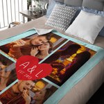 Personalisierte romantische Herz-Collage Fotos weiche warme Decke mit Initialen und Jahr Jahrestag Geburtstag Weihnachtsgeschenk für Ehepaar