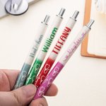 Set de 2 stylos à bille pailletés rétractables au design stéthoscopique avec nom Cadeau d'appréciation de la semaine de l'infirmière pour infirmière médecin personnel médical
