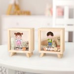 Tirelire en Bois Personnalisée avec Personnage Dessin Animé et Nom Cadeau Noël Anniversaire pour Enfants