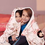 Personalized Pink Floral Cartoon Character Soft Throw Blanket with Initial and Name Home Decor Birthday Christmas Gift for Boys Girls Family
