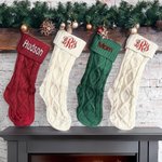 Calza di Natale personalizzata Calza di famiglia a maglia ricamata con nome Monogramma Regalo di Natale per la famiglia Amico Decorazione Casa