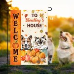 Personalizzato cane gatto zucche giardino bandiera con 1-3 nomi Yard Porch Decor Halloween regalo di inaugurazione della casa per gli amanti degli ani