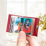 Personalisierte Mini PU-Leder Erinnerungsfotoalbum mit 10-14 Fotos Schlüsselanhänger Geburtstag Jahrestag Weihnachten Geschenk für Familie Paar