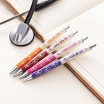 Set de 2 stylos à bille pailletés rétractables au design stéthoscopique avec nom Cadeau d'appréciation de la semaine de l'infirmière pour infirmière médecin personnel médical