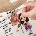 Personalized Birth Flower You Are Beautiful Amazing Name Jute Tote Bag with Birth Flower Christian Christmas Gift for Women