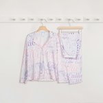 Personalisierte Wort Wolke Unisex lange Ärmel weichen Pyjama Set mit Taschen und Name Geburtstag Geschenk für Männer Frauen