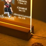 Personalised You Are Beautiful Acrylic LED Night Light with Wooden Base with Birth Flower Christian Christmas Gift for Christian Women