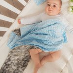 Personalised Soft Cowhide Fur Throw Beanie Blanket with Name Baby Shower Birthday Gift for Baby Newborns