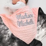 Personalised Soft Cowhide Fur Throw Beanie Blanket with Name Baby Shower Birthday Gift for Baby Newborns