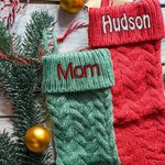Calza di Natale personalizzata Calza di famiglia a maglia ricamata con nome Monogramma Regalo di Natale per la famiglia Amico Decorazione Casa
