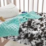 Personalised Soft Cowhide Fur Throw Beanie Blanket with Name Baby Shower Birthday Gift for Baby Newborns