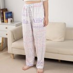 Personalisierte Wort Wolke Unisex lange Ärmel weichen Pyjama Set mit Taschen und Name Geburtstag Geschenk für Männer Frauen