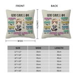 Personalized Cute Cartoon Character God Says I Am Soft Throw Pillow Cover with Name and Birth Flower Home Decor Baptism Christmas Gift for Girls Boys
