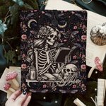 Henkilökohtainen Gothic Skeleton Flower Design Book Sleeve Book Cover Protector nimi Spooky Halloween joululahja Bookworm kirjan ystäville Book Lovers