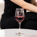 Verre à vin et sous-verre en ardoise avec nom gravé personnalisé Cadeau d'anniversaire pour amateur de vin