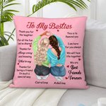 Personalizzato To My Besties Inspiration Quote Throw Pillow Cover with Name Birthday Souvenir Gift for Sisters Friends (Alle mie amiche, ispirazione, 