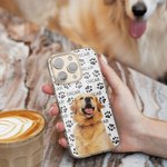 Personlig flerfarget søt tassetrykk hund katt foto telefonveske for iPhone med navn bursdag julegave til kjæledyrelskere