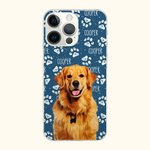 Personlig flerfarget søt tassetrykk hund katt foto telefonveske for iPhone med navn bursdag julegave til kjæledyrelskere