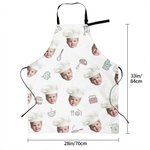 Personalized Cute 1-3 Chef Hat Photos Avatar Apron with Adjustable Neck Strap Housewarming Gift for Family Cooking Lover