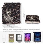Henkilökohtainen Gothic Skeleton Flower Design Book Sleeve Book Cover Protector nimi Spooky Halloween joululahja Bookworm kirjan ystäville Book Lovers