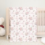 Coperta personalizzata di fiori di rosa con nome, regalo di compleanno per donne e ragazze.