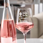 Verre à vin et sous-verre en ardoise avec nom gravé personnalisé Cadeau d'anniversaire pour amateur de vin