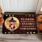 Gepersonaliseerde Multicolor Halloween Thema Heks Vampier Maanlicht Sterrenhemel Deurmat met Naam Home Decor Gelukkig Halloween Cadeau voor Familie Vriend