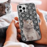 Personlig flerfarget søt tassetrykk hund katt foto telefonveske for iPhone med navn bursdag julegave til kjæledyrelskere